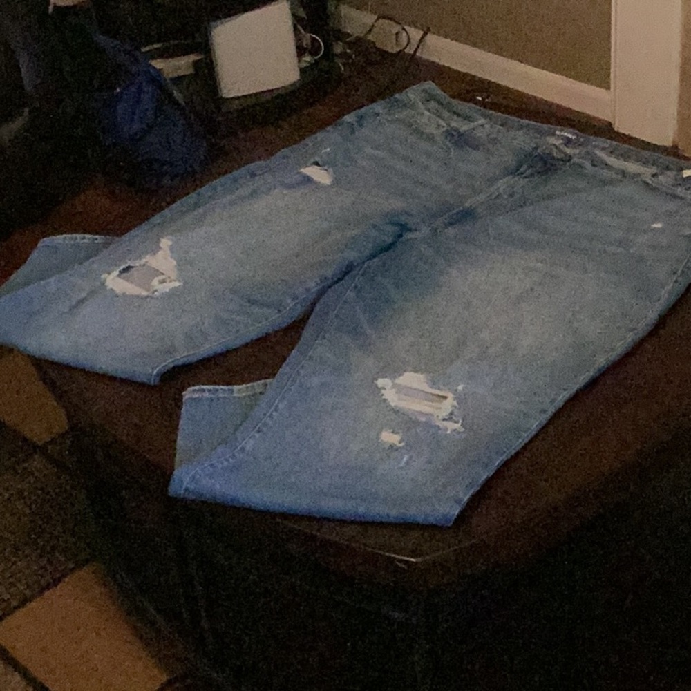 Distress, Jeans, High Rise, OG Loose Secret- Smooth Pockets